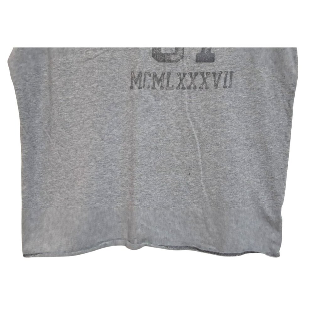 Aeropostale Mens Raglan Graphic T-Shirt Size L Gray & Burgundy - Picture 6 of 8
